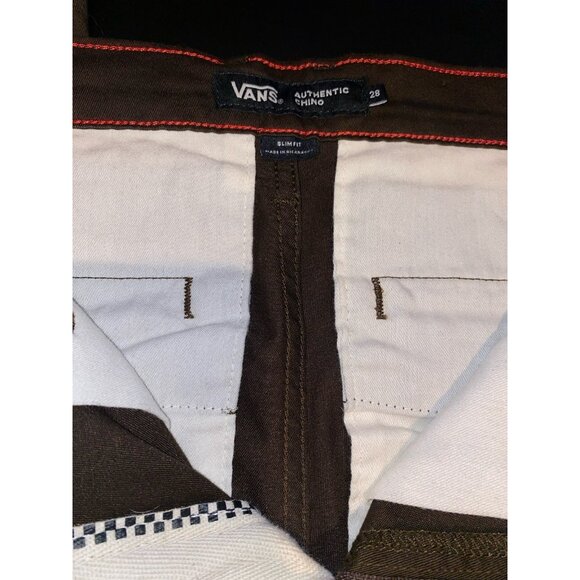 Vans Chino Brown Pants Men's Size 28 Lightweight Comfortable - Picture 5 of 7